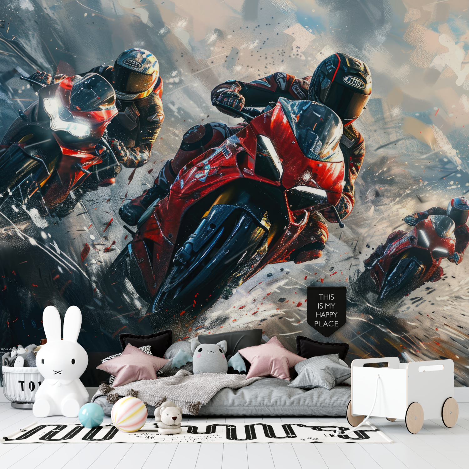 Papier peint motos tapisserie garcon