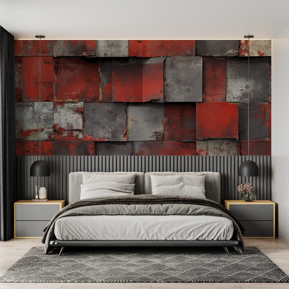 Papier peint trompe l oeil styl...el chambre adulte tendance