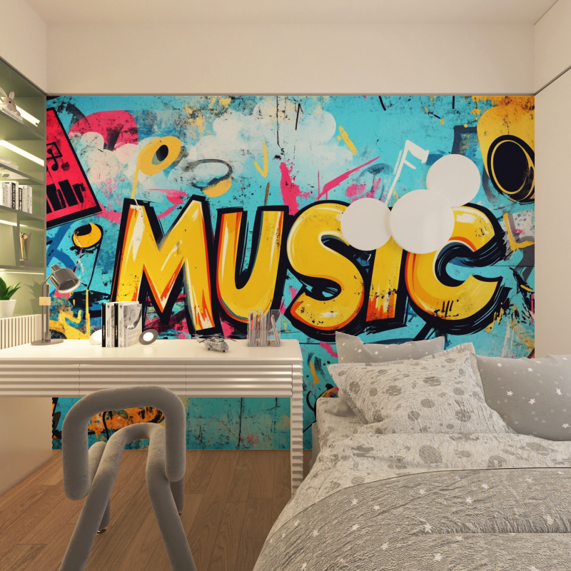 Papier peint cool graff chambre adolescents
