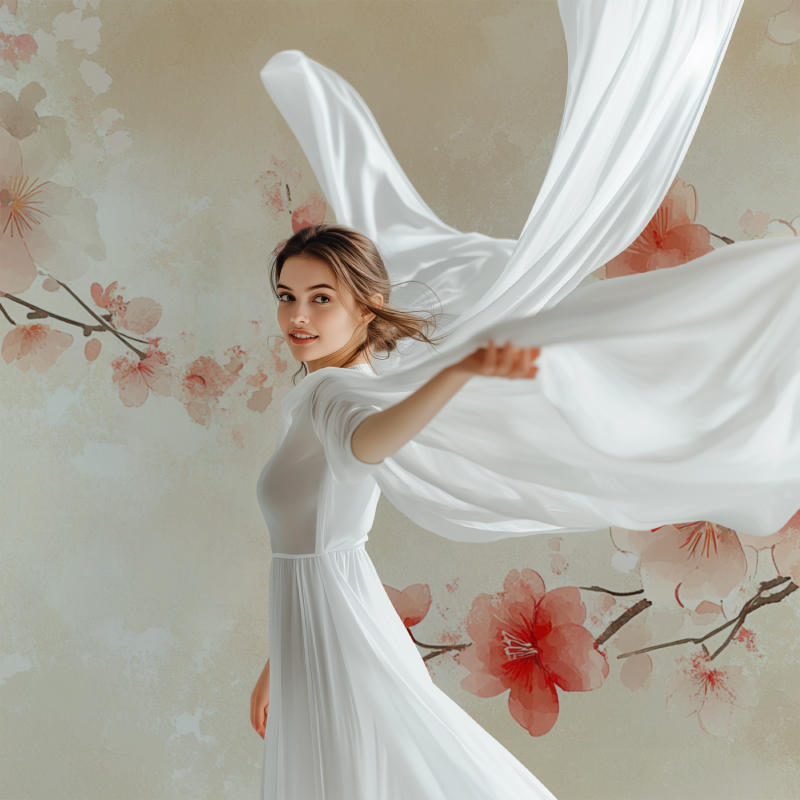 Papier peint fleur japon modele