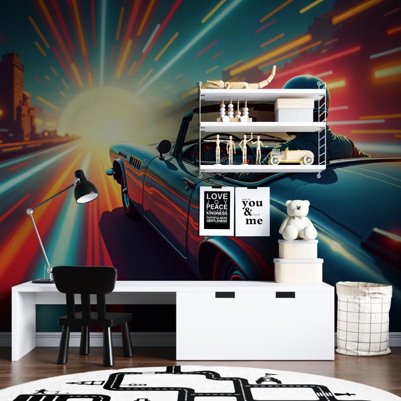 Papier peint poster mural voiture tapisserie chambre ados