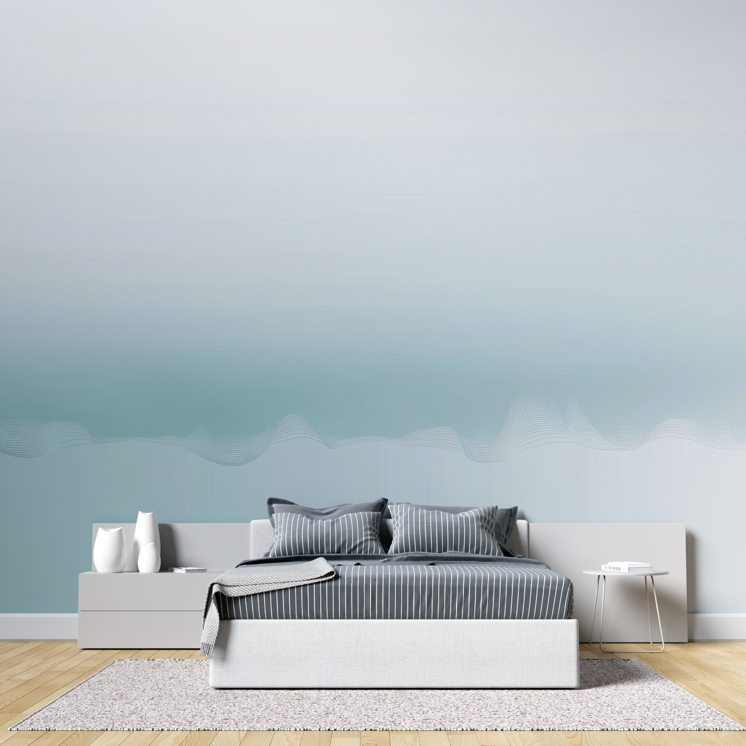 Papier peint aquarelle degrade apaisant tete de lit