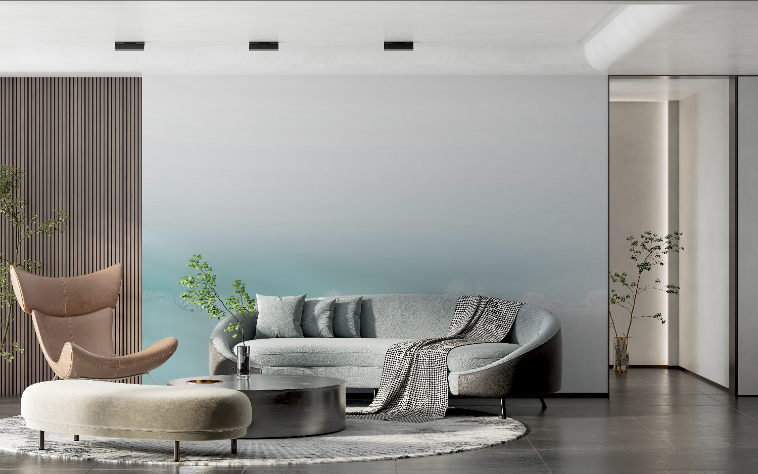 Papier peint aquarelle degrade apaisant tendance 2024