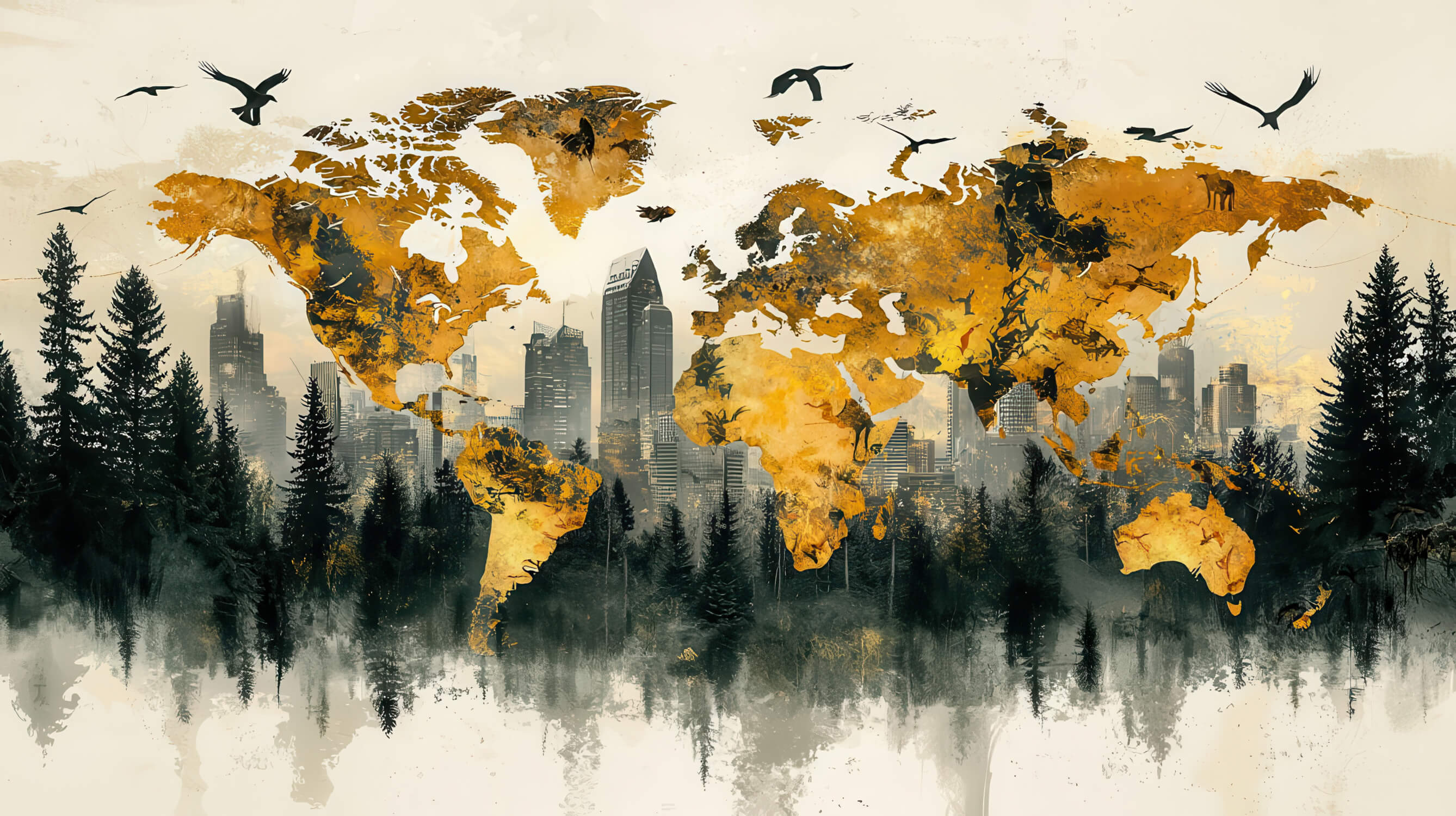 Papier Peint Panoramique Carte Monde