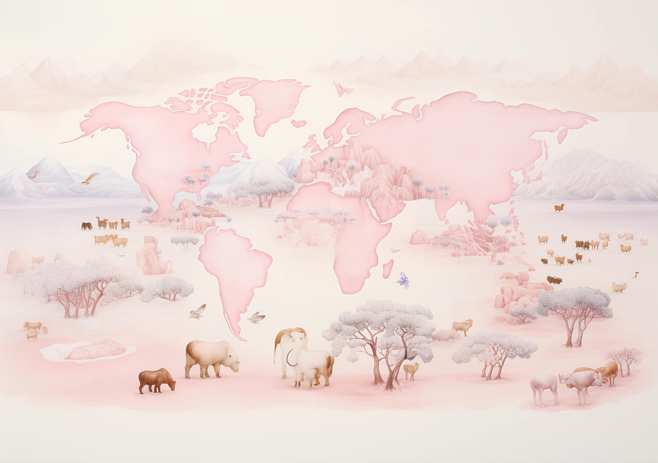 Papier Peint Carte Du Monde Fille