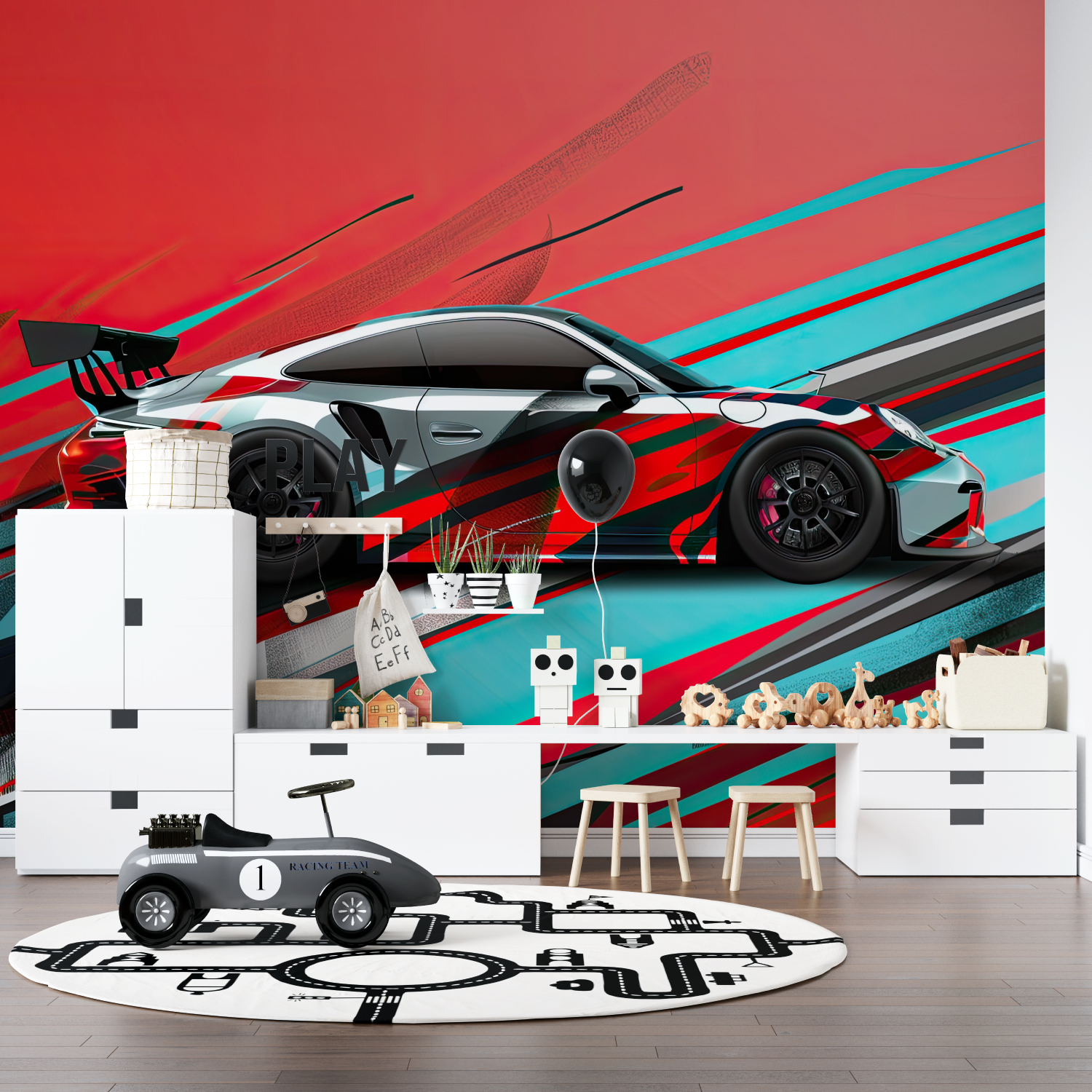 Papier peint poster voiture de sport pano anime