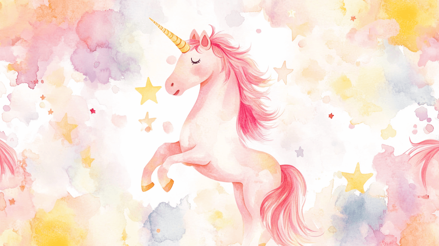 Papier Peint Poster Licorne Jaune Solaire