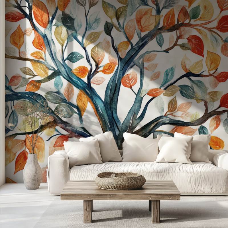 Papier peint arbre genealogique canape tendance