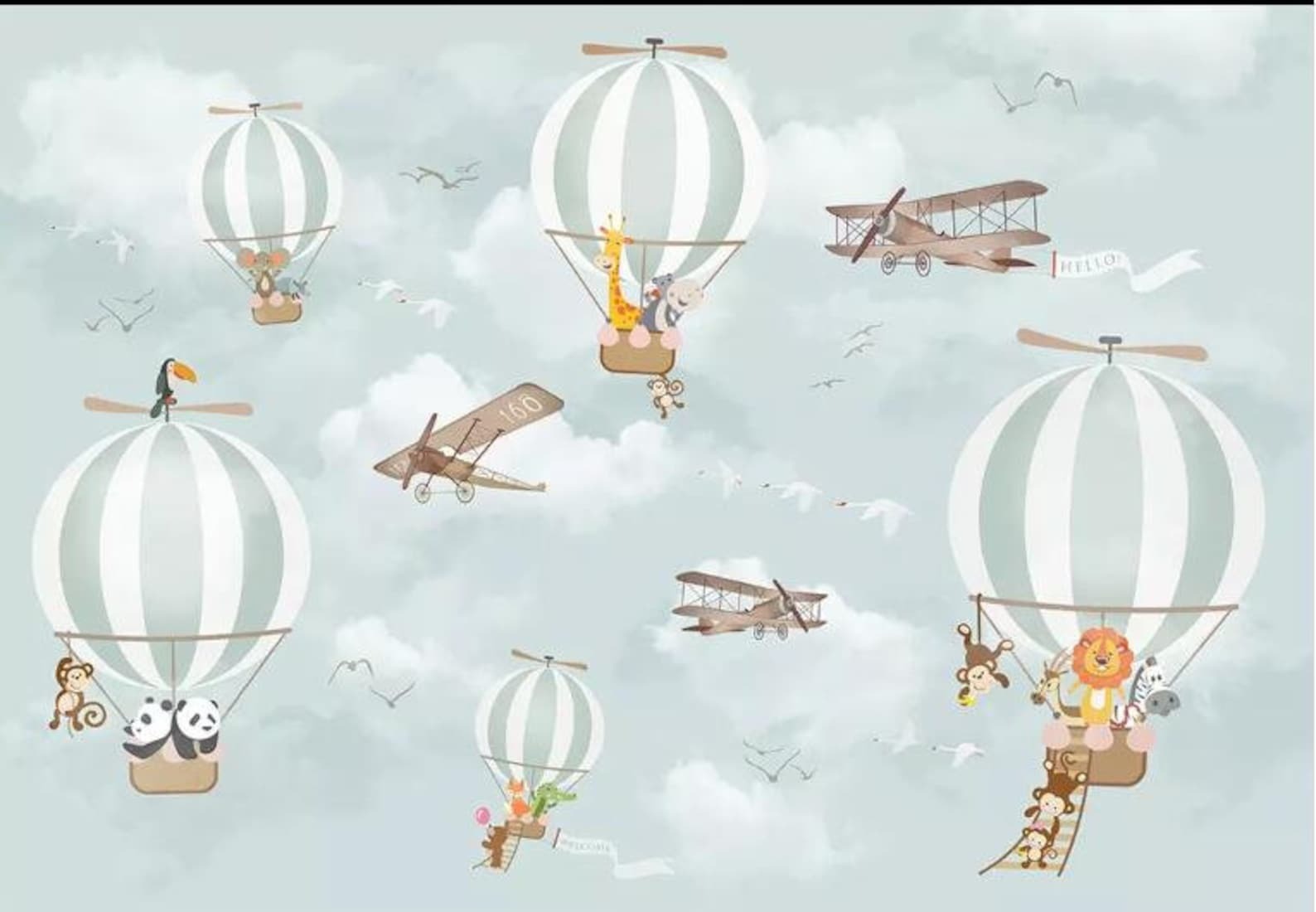 Carta da parati del modello Montgolfière