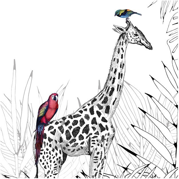 Sfondo di savana in bianco e nero