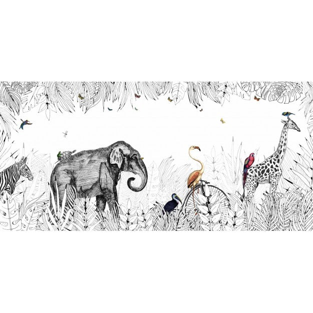 Sfondo di savana in bianco e nero