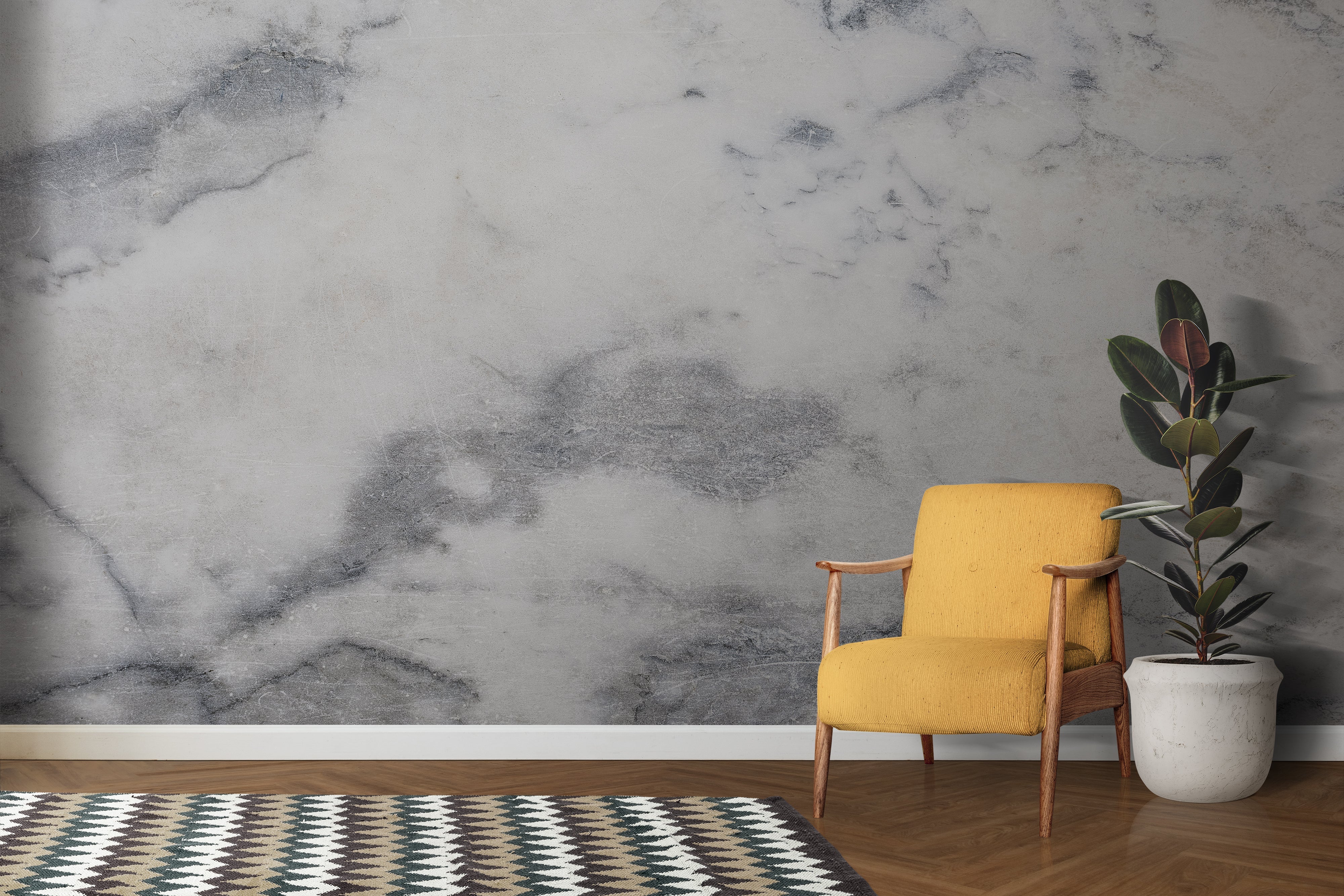 Papier Peint Marbre Blanc Et Gris