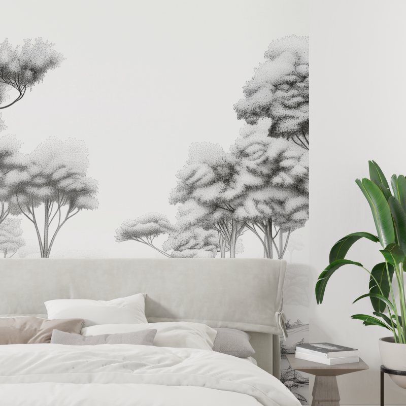 Papier Peint Arbres Aquarelle Tendance