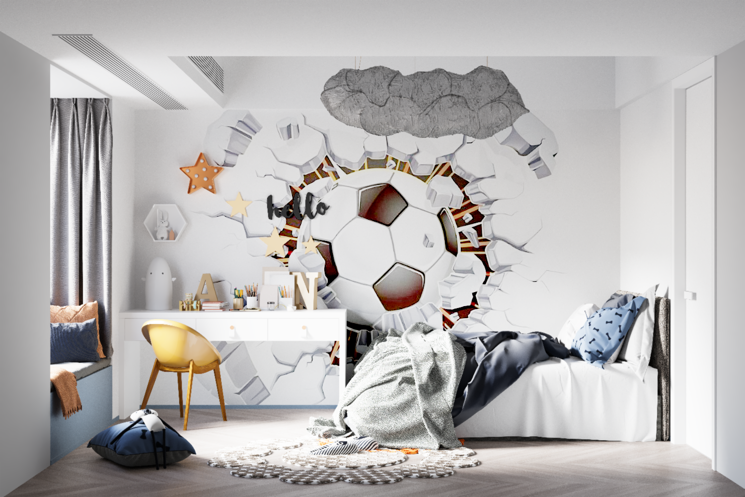 3D ball football wallpaper