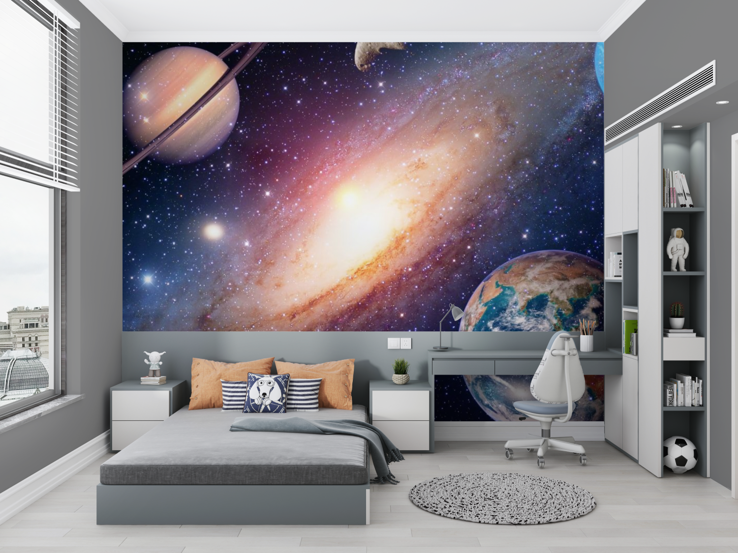 Nebula and planet space wallpaper