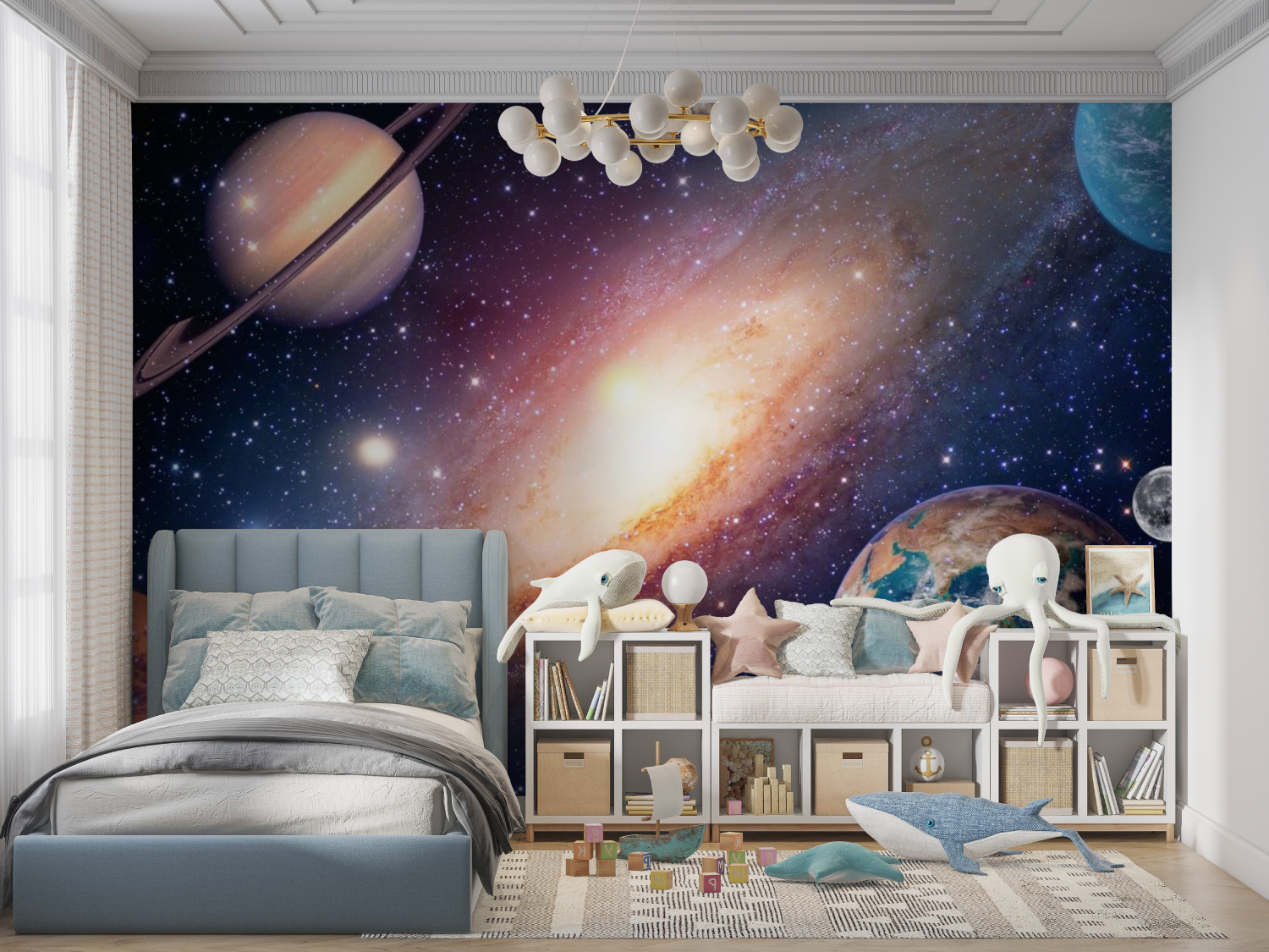 Nebula and planet space wallpaper