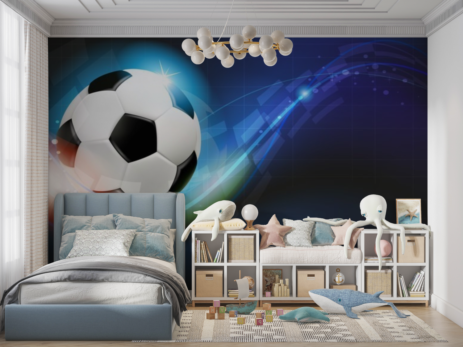 Carta da parati da calcio da muro Shine