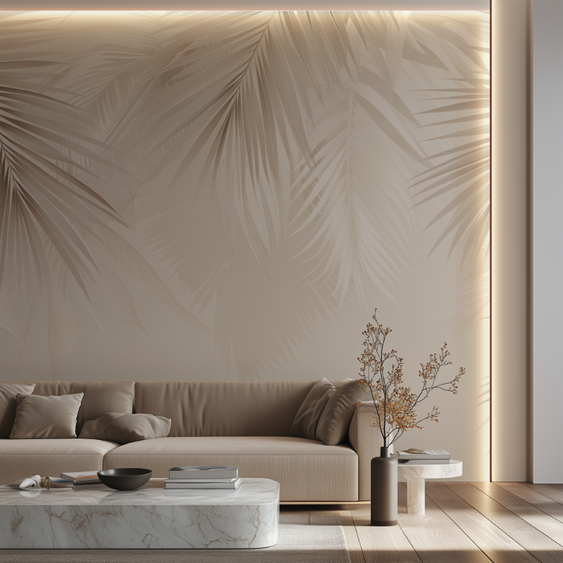 Beige Palm Tree Wallpaper