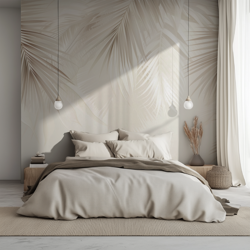 Beige Palm Tree Wallpaper