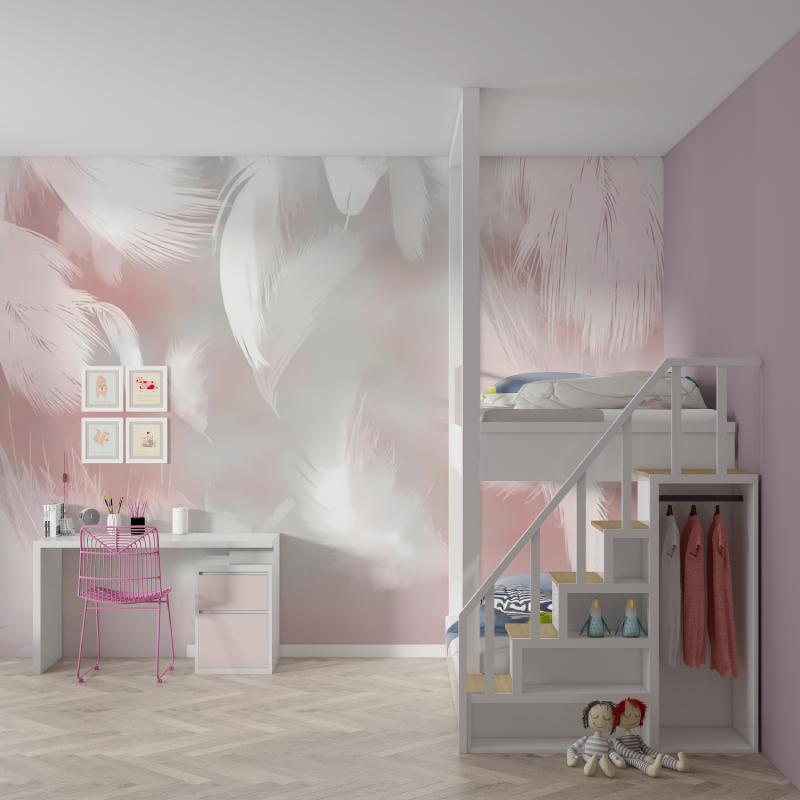 carta da parati di piume rosa