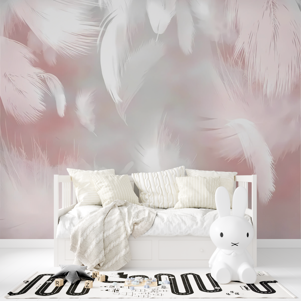 carta da parati di piume rosa