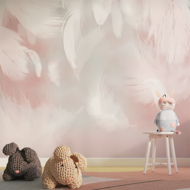 carta da parati di piume rosa