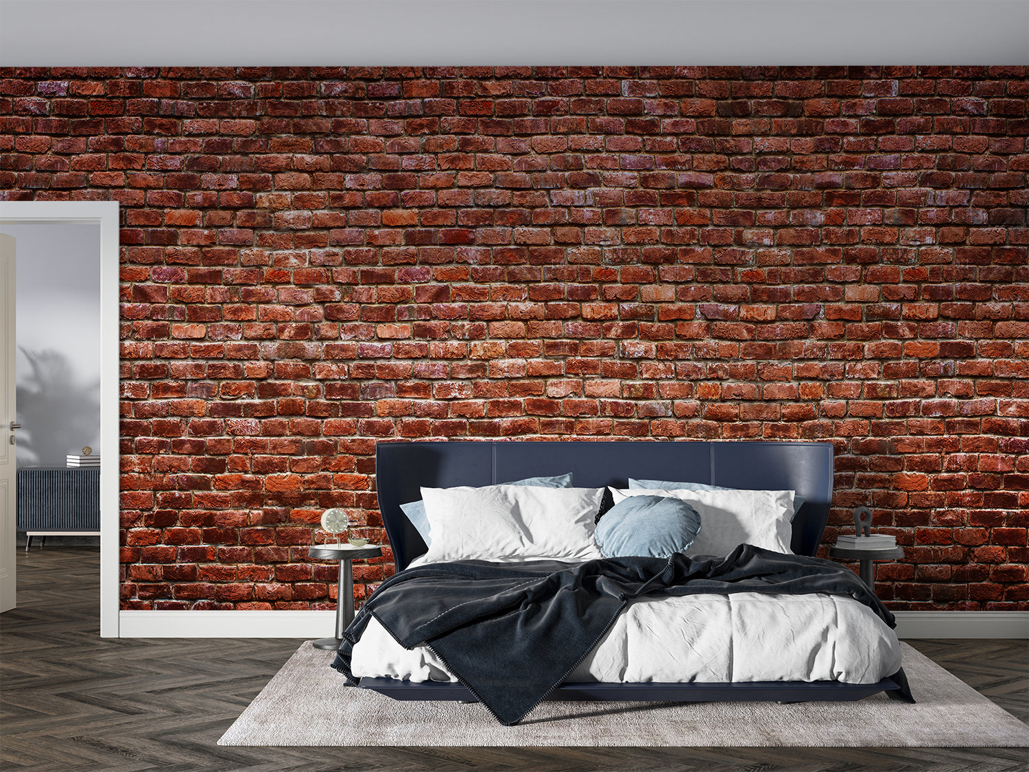 Papier Peint Aspect Brique Terracotta