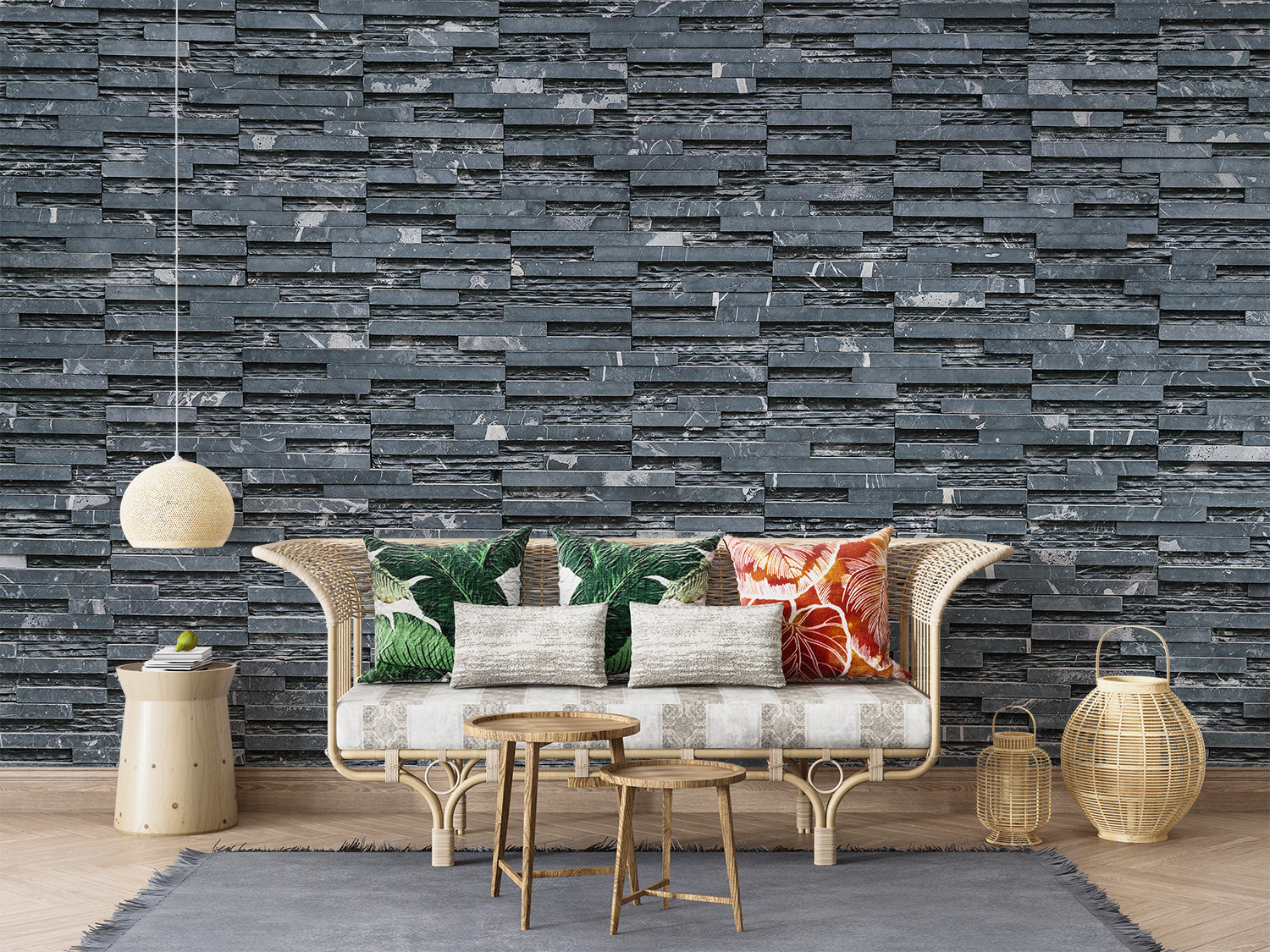 Papier Peint Brique Anthracite