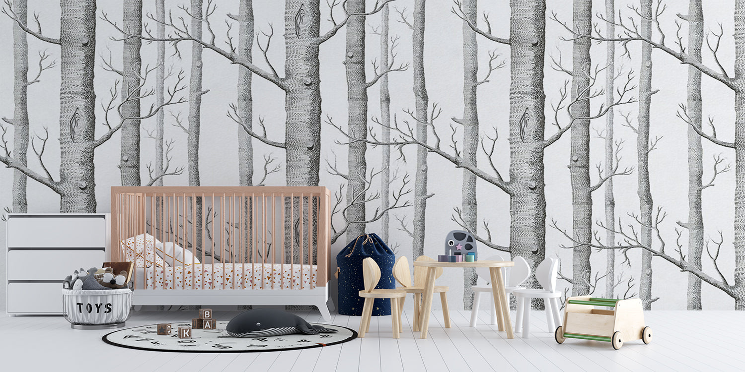 Papier Peint Foret De Bouleau