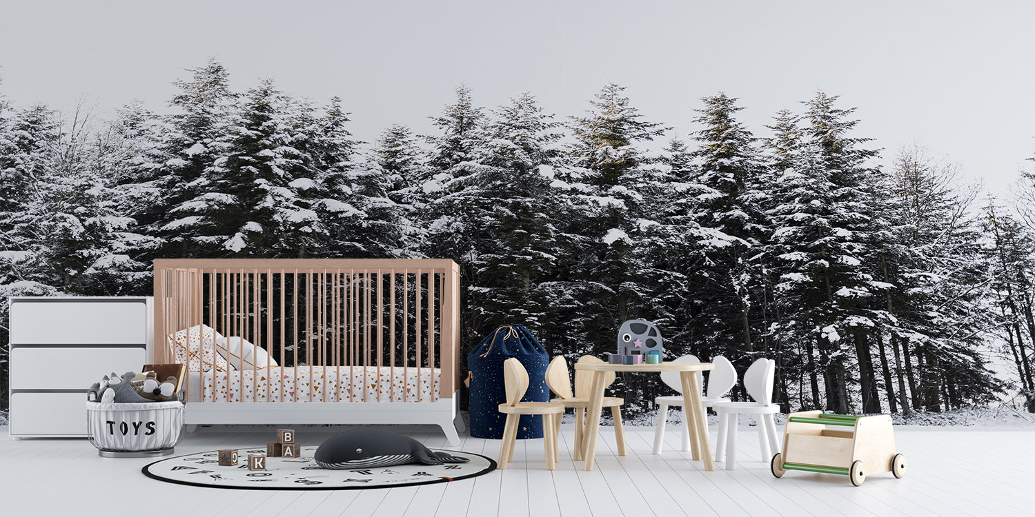 Papier Peint Foret Enneigée