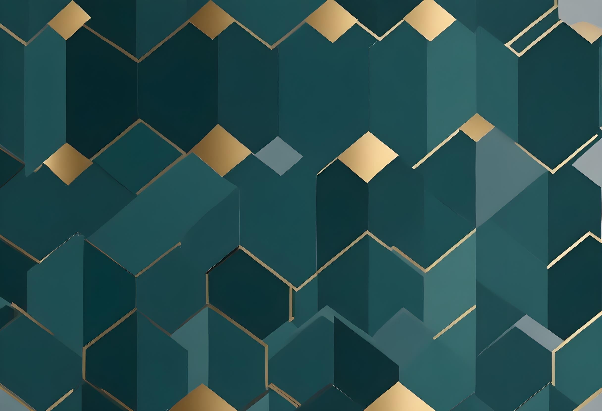 Carta da parati blu anatra d'oro