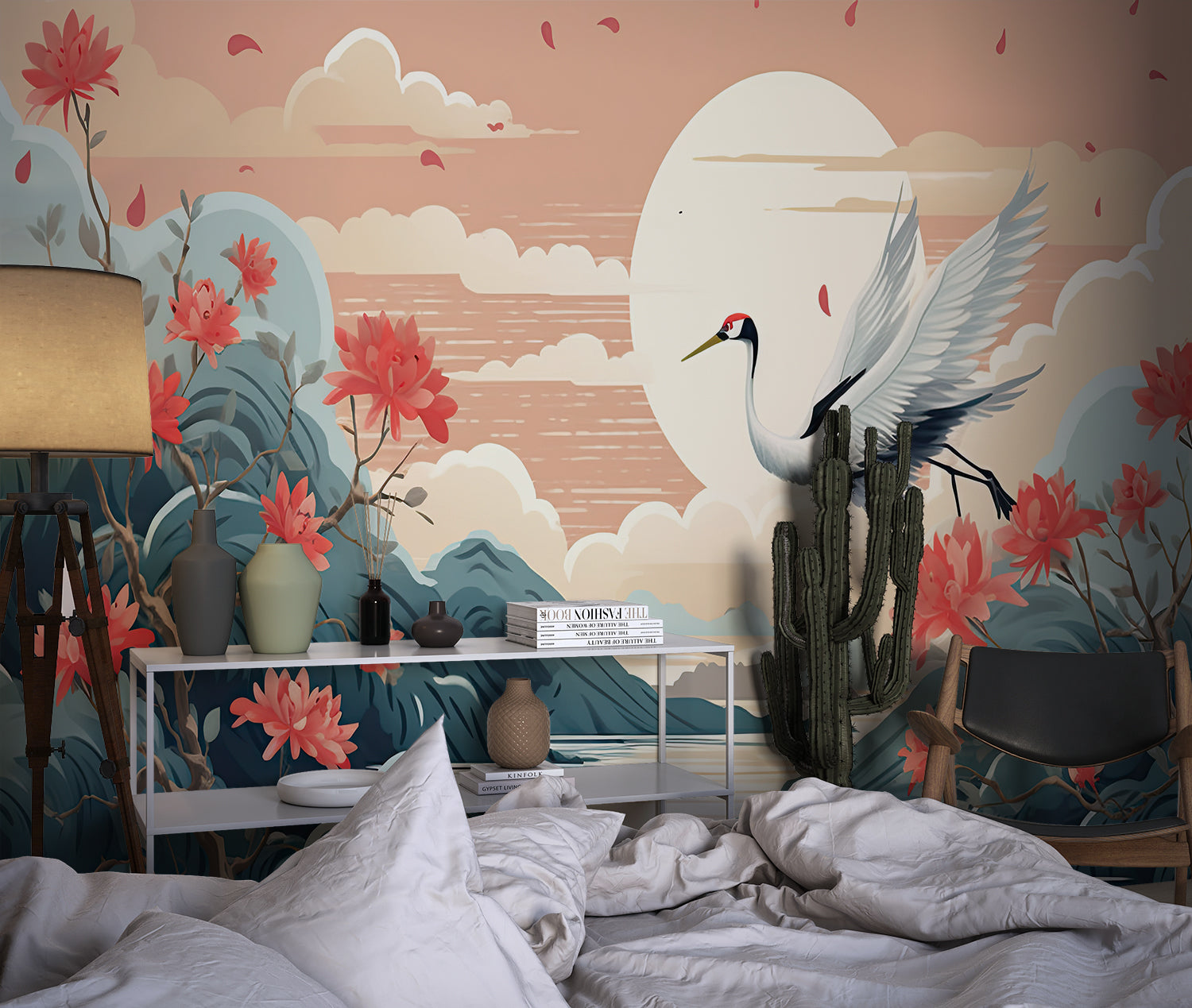 Papier Peint Grue Japonaise