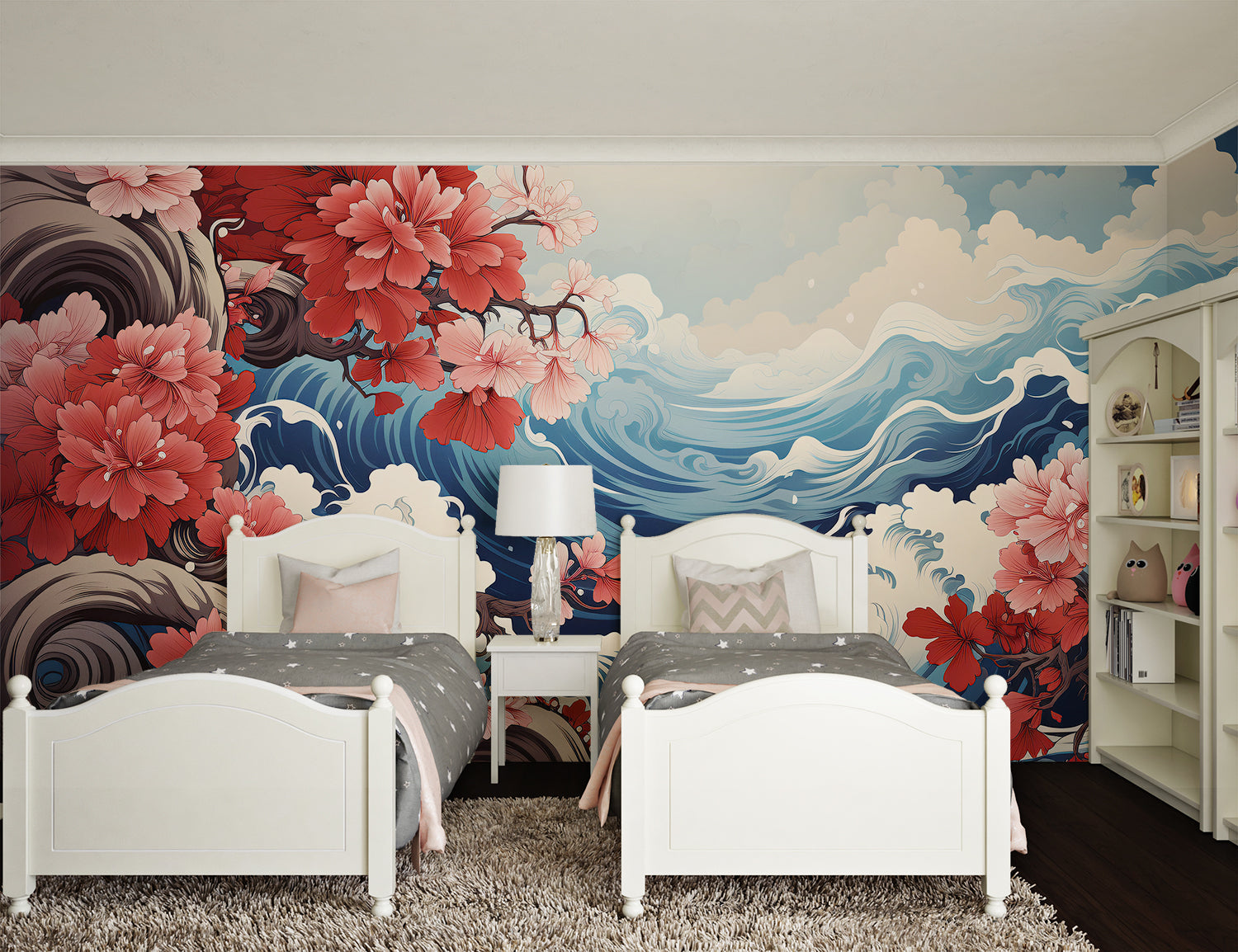 Papier Peint Japonisant Bleu