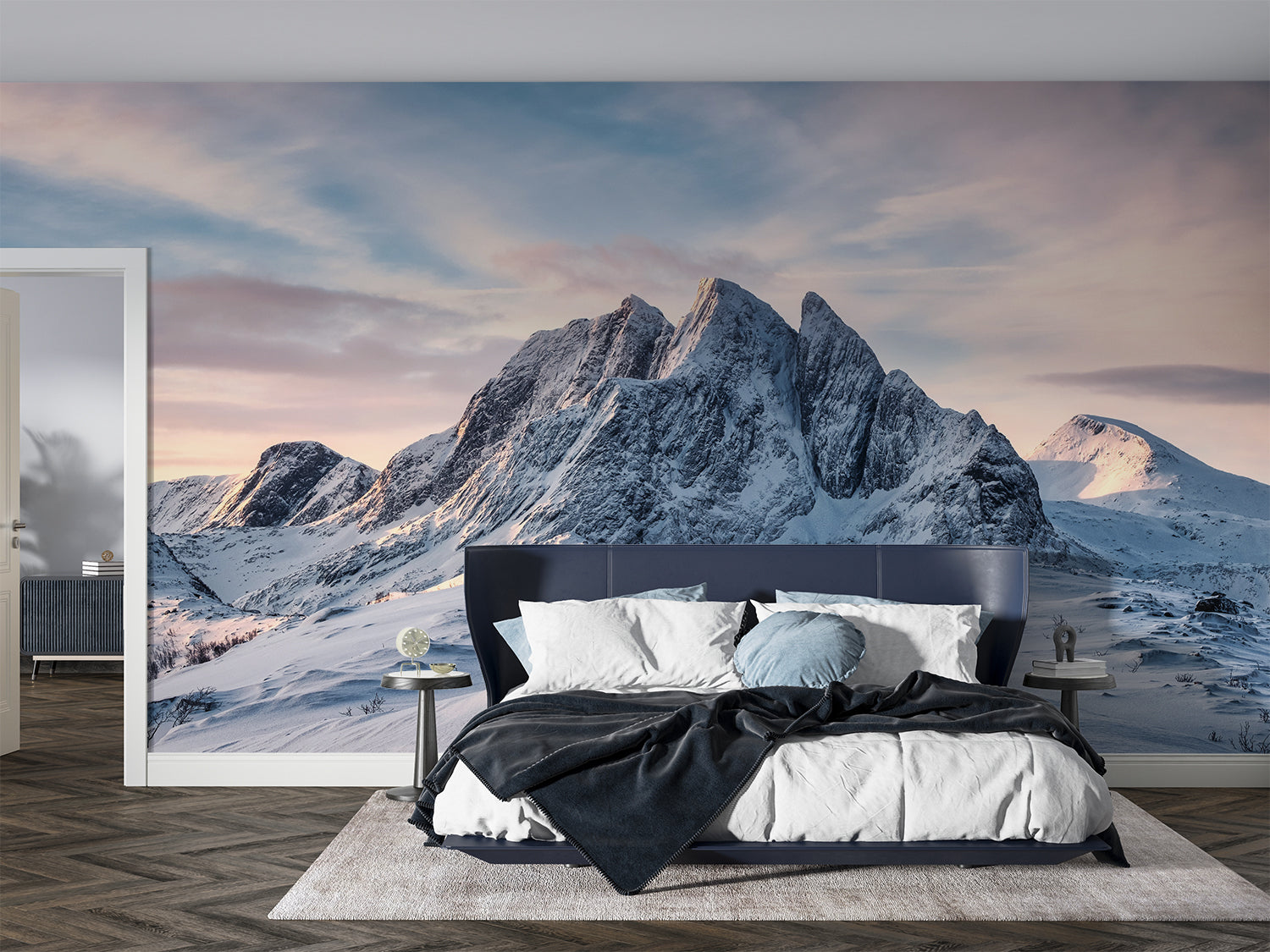 Papier Peint Montagne Enneigée