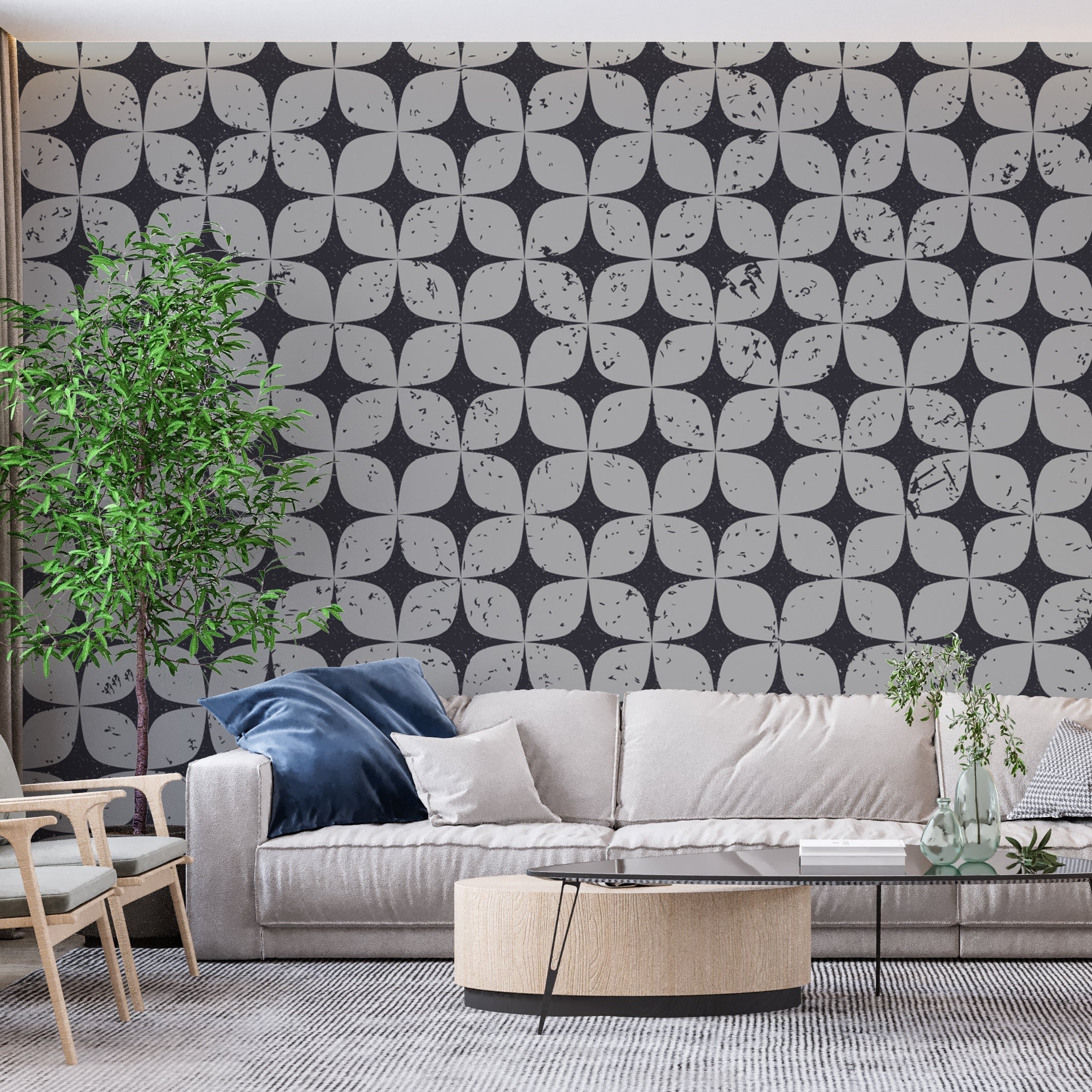 Papier Peint Noir Et Blanc Vintage