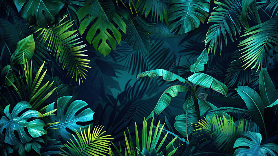 Fogliame verde da parati tropicale