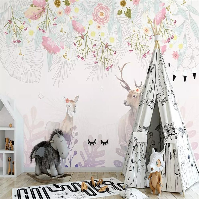 Sfondi animali <br/> Cervo con fiori