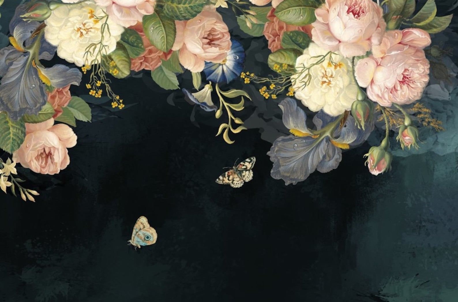 Wallpaper di fiori vintage di fiori vintage