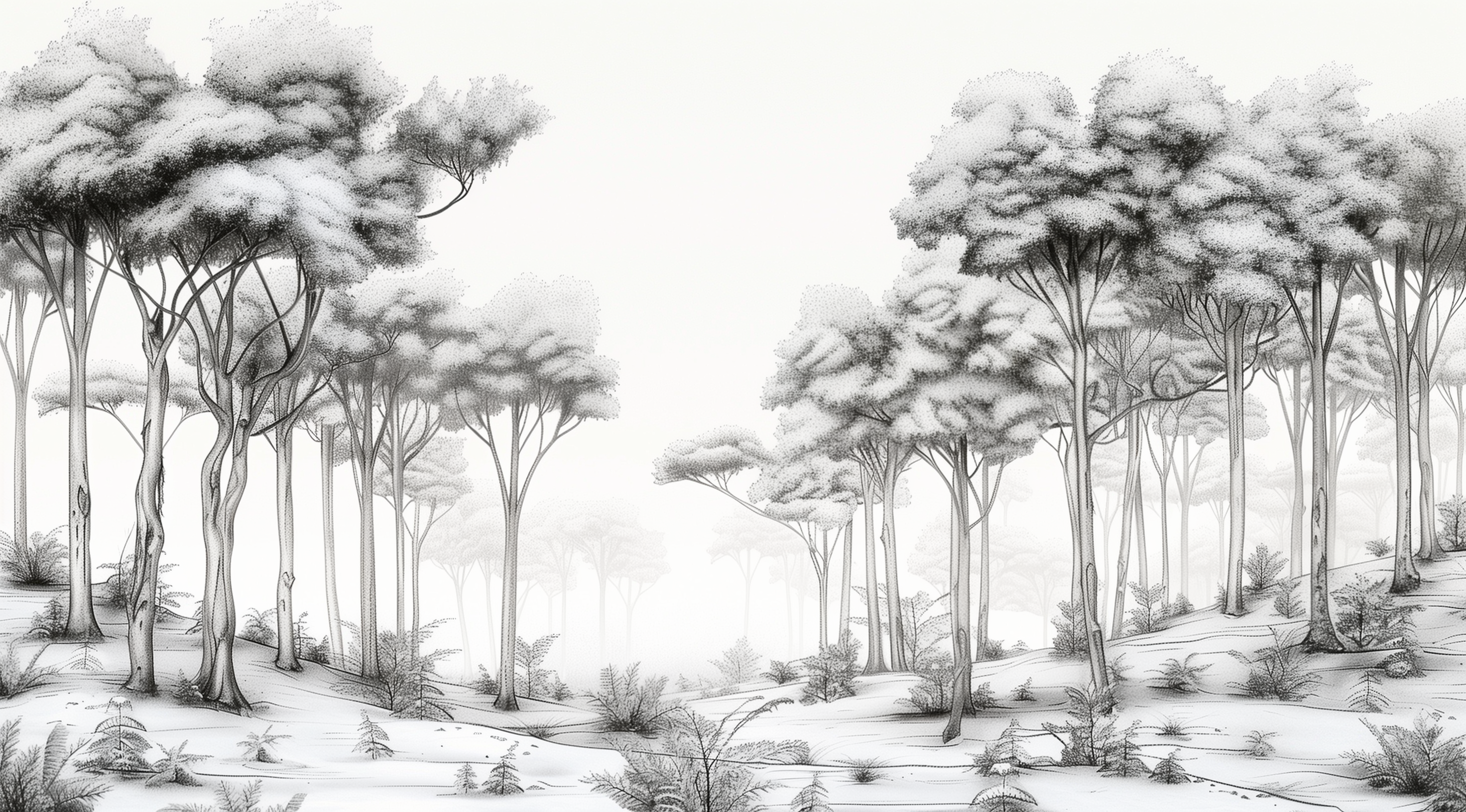 Papier Peint Arbres Aquarelle Tendance