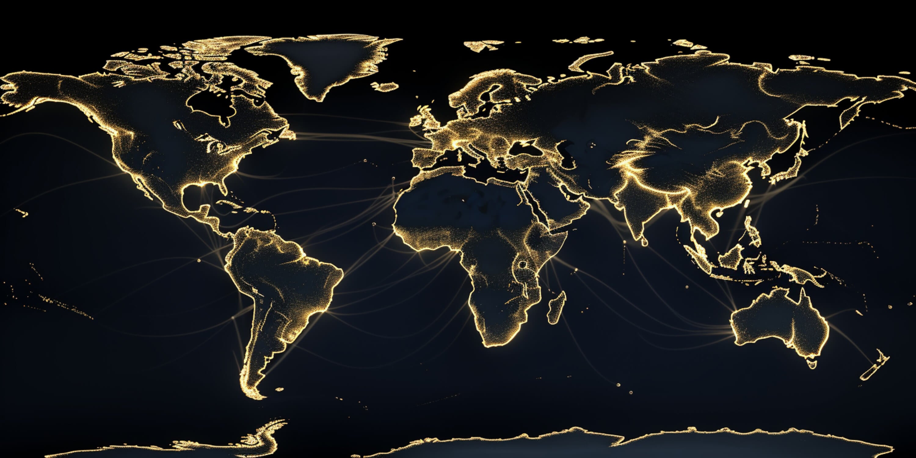 Papier Peint Carte Du Monde Noir Et Doré