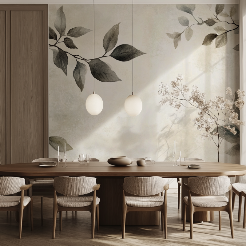 Papier peint arbre genealogique salle manger tendance