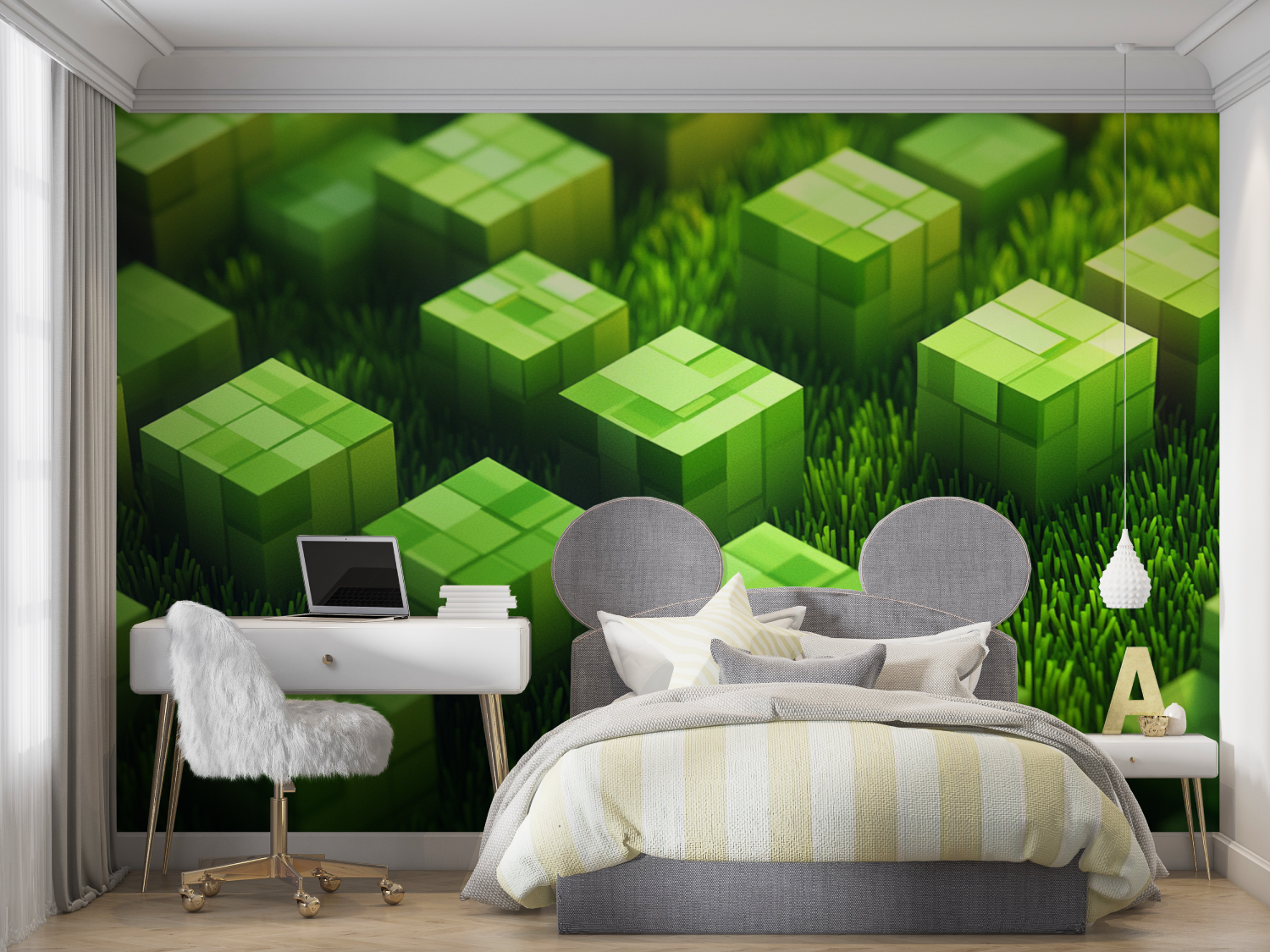 Papier peint pelouse de minecraft mur chambre panoramique