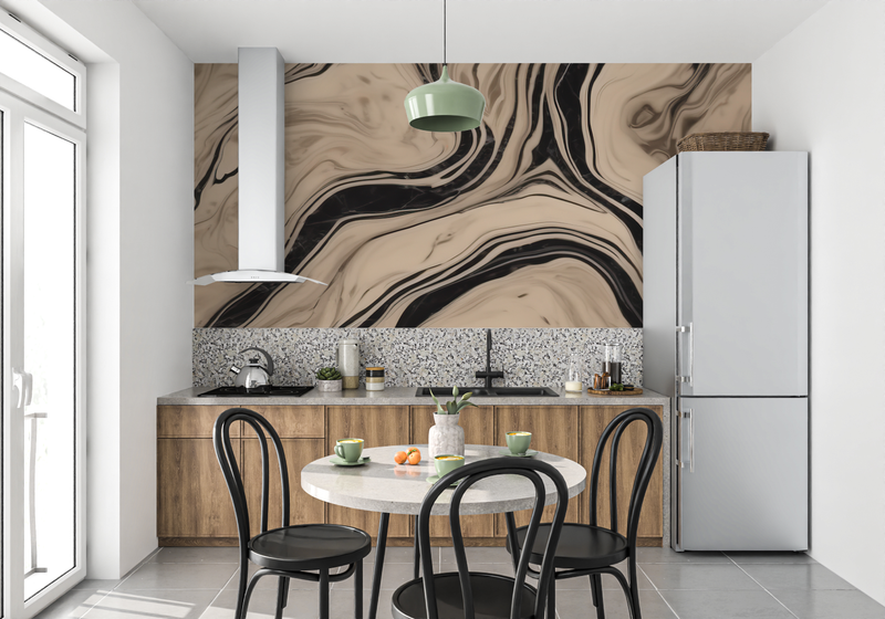 Papier Peint Beige Noir - tendance mur