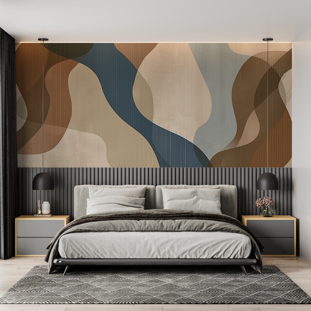 Papier peint panoramique abstra...re chambre adulte tendance