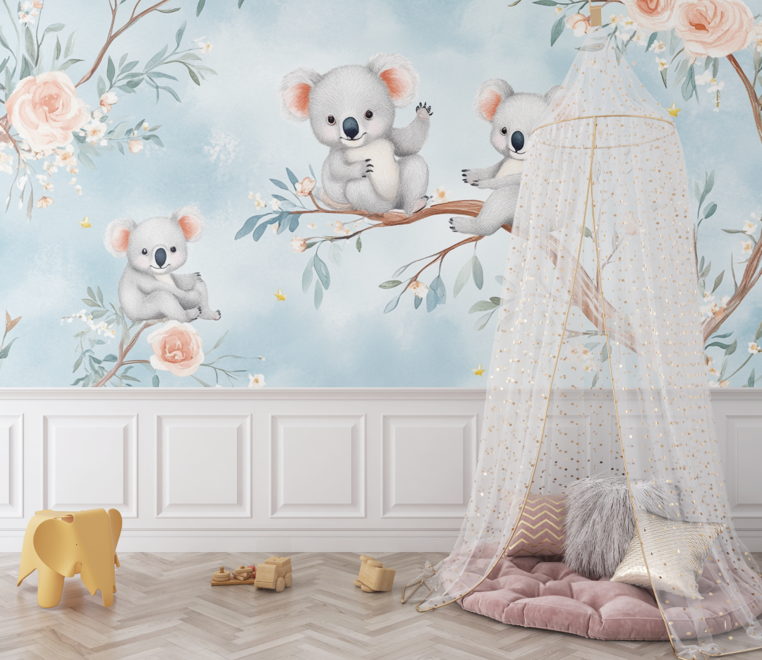 Papier peint koala et reve denfant bebe