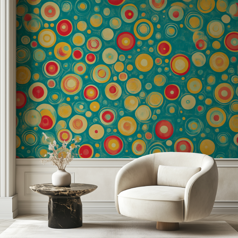 Papier peint vintage pop chaise tendance