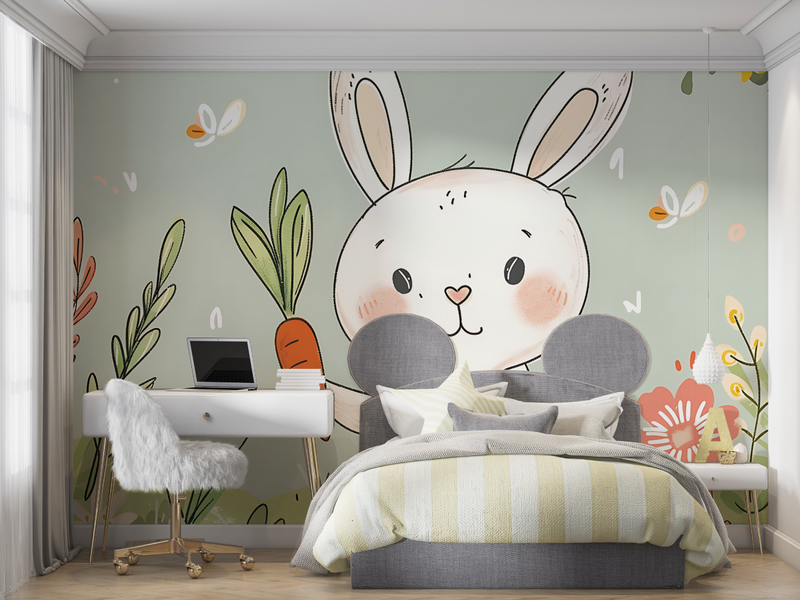 Papier Peint Enfant Lapin - mur chambre panoramique