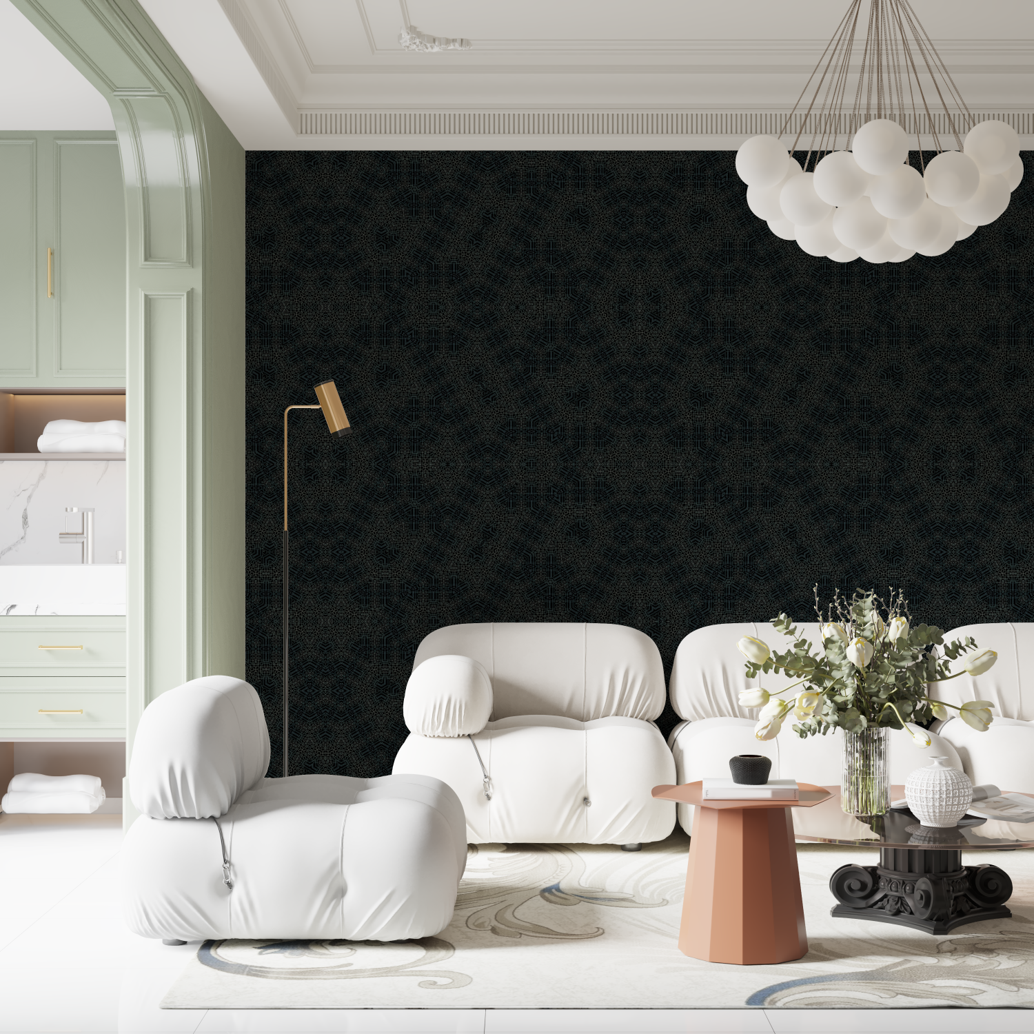 Papier Peint Arabesque Noir - tendances