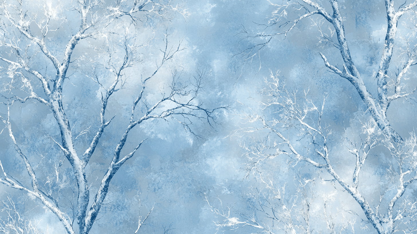 Papier Peint Arbre Bleu Givré