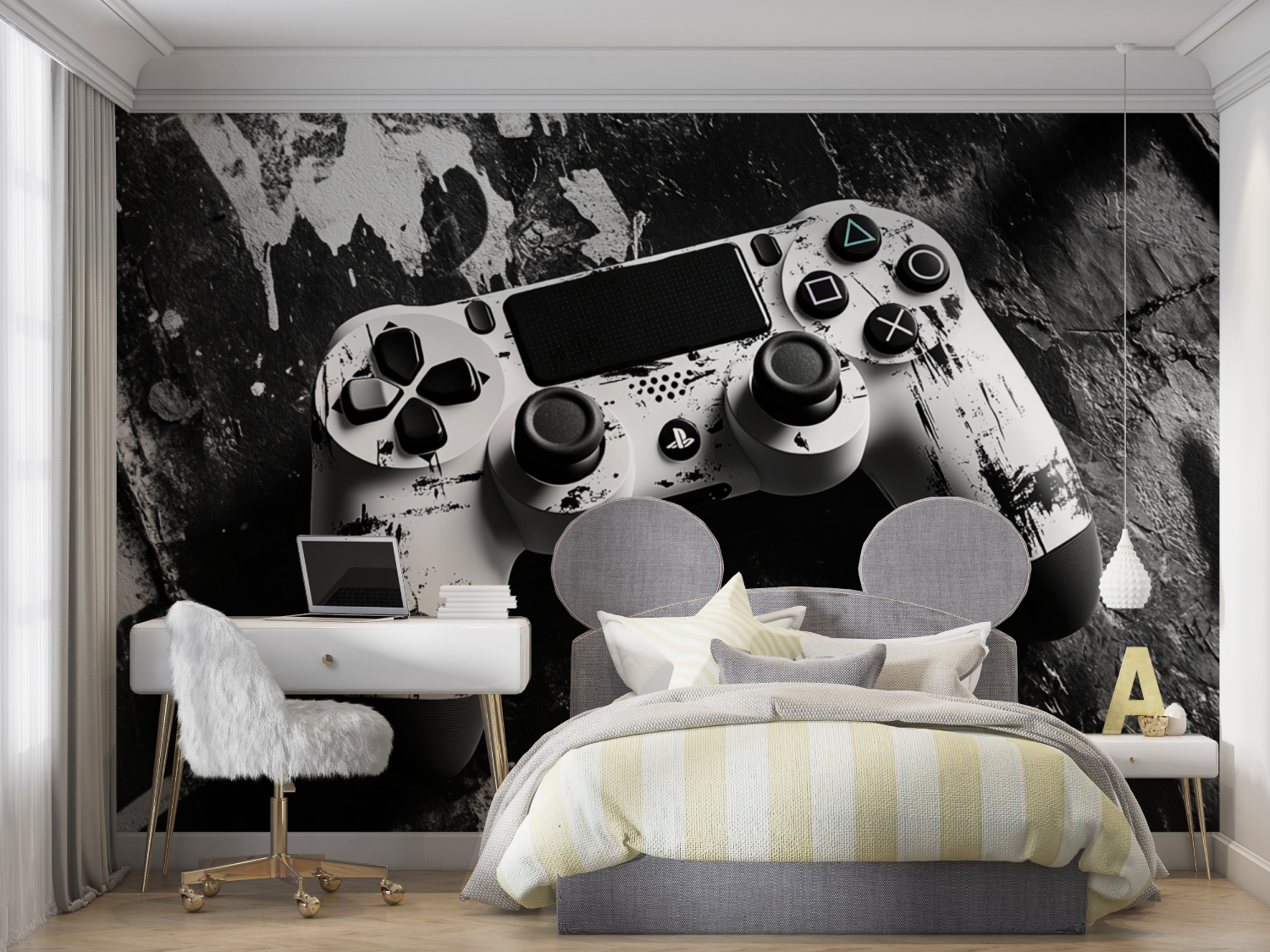 Papier peint gamers console mur chambre panoramique